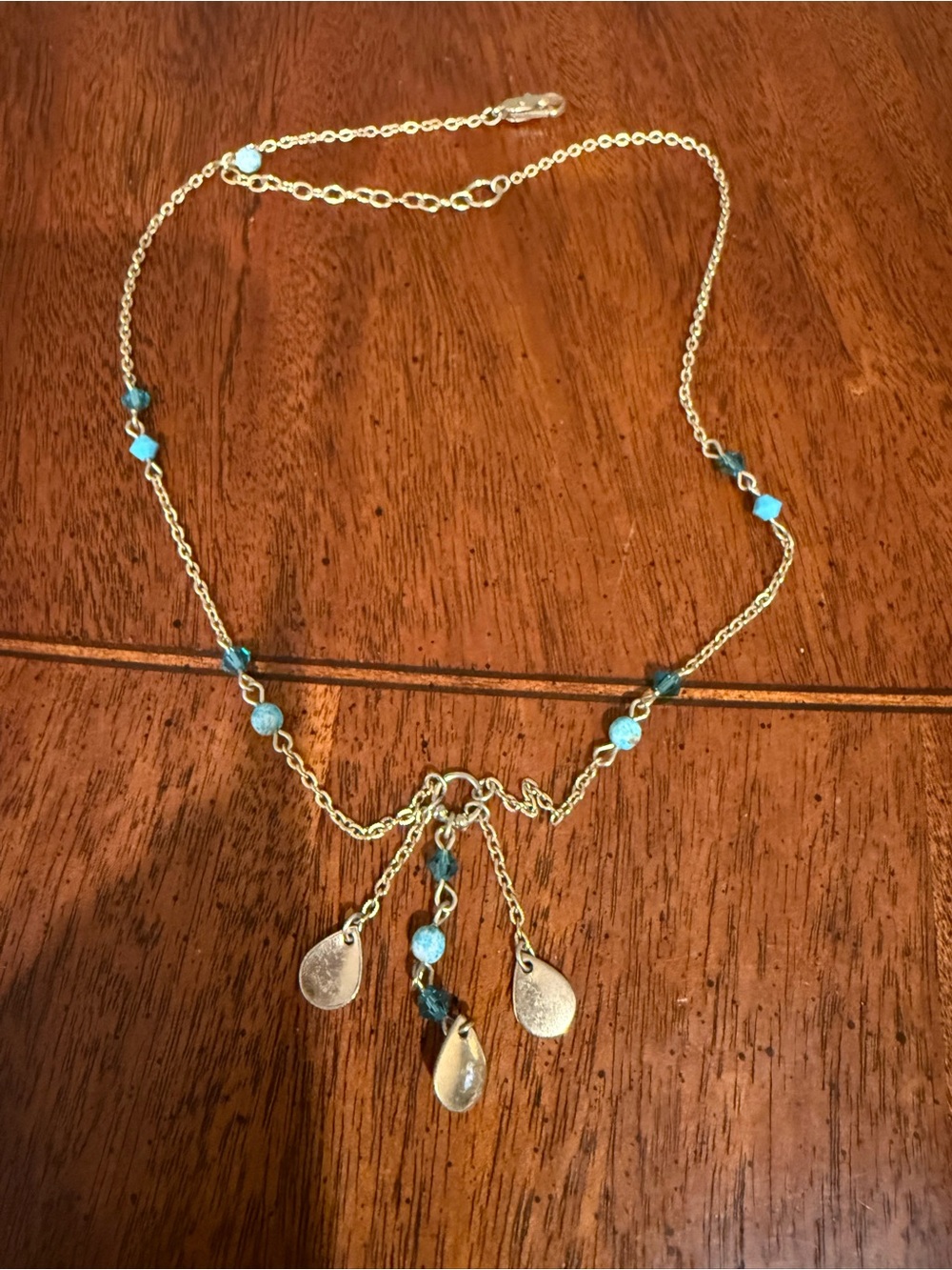 LOFT Gold-Tone Necklace with Turquoise and Teal Beads
